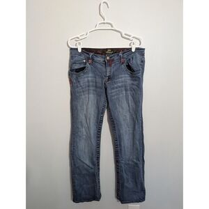 Vintage‎ AKADEMIKS Embroidered Wide Leg Jeans 36 Baggy Rap Hip Hop 90s Y2K